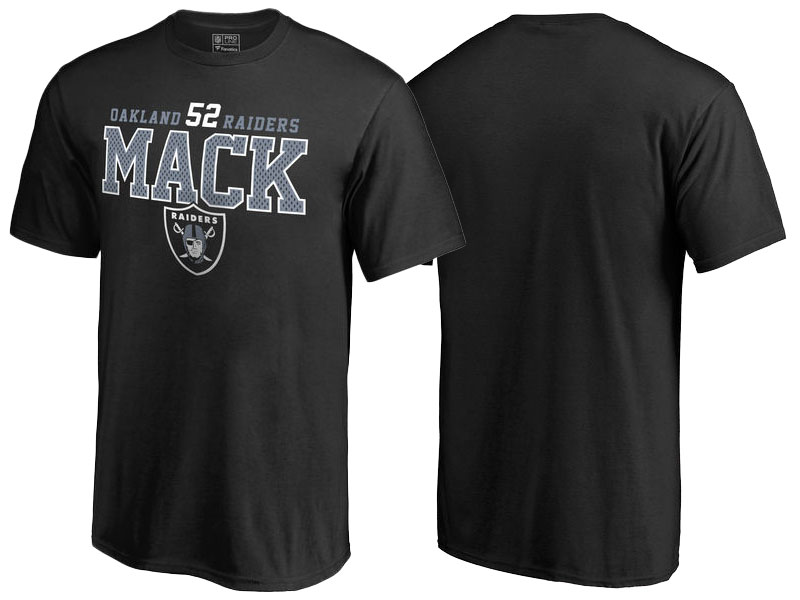 Oakland Raiders Khalil Mack Black Name & Number Fanatic Fans T-Shirt