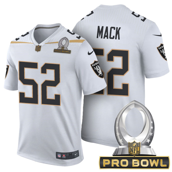 Oakland Raiders #52 Khalil Mack White 2016 Pro Bowl Game Jersey