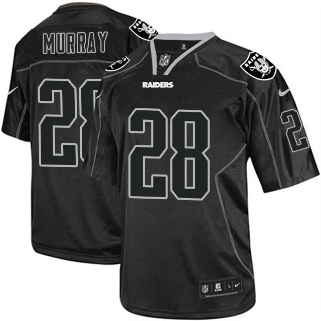 Oakland Raiders #28 Latavius Murray Black Lights Out Jersey