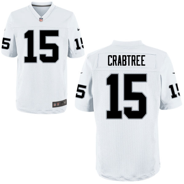 NFL Oakland Raiders #15 Michael Crabtree Elite White Jersey