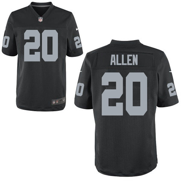 NFL Oakland Raiders #20 Nate Allen Elite Black Jersey