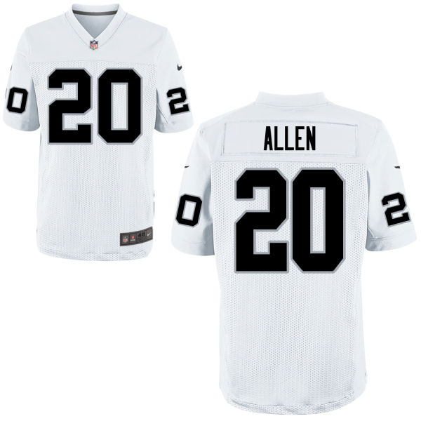 NFL Oakland Raiders #20 Nate Allen Elite White Jersey