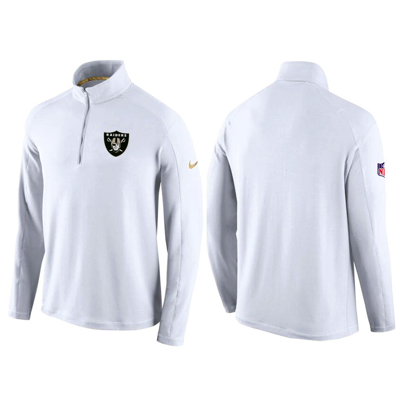 Oakland Raiders White Game Day Half-Zip Knit Performance Tri-Blend Jacket