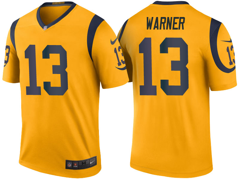 Los Angeles Rams #13 Kurt Warner Gold Color Rush Legend Jersey