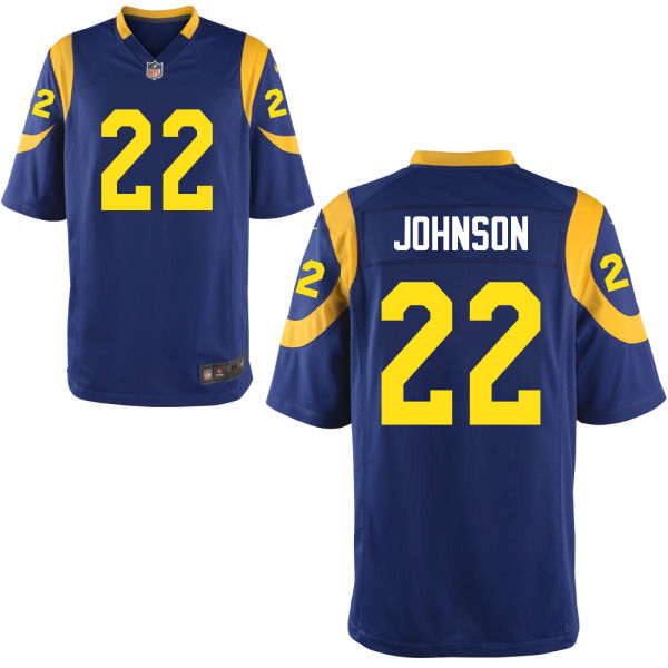 St. Louis Rams #22 Trumaine Johnson Blue Throwback Game Jersey