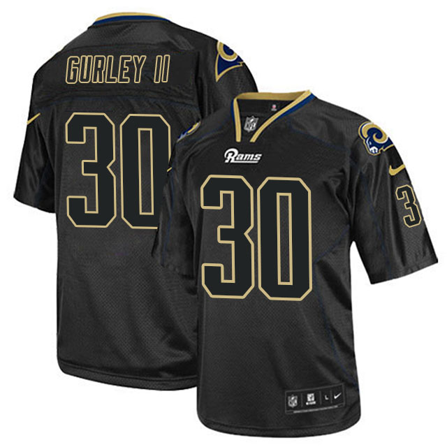 St. Louis Rams #30 Todd Gurley Black Lights Out Jersey