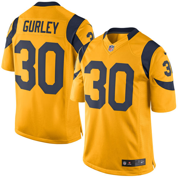 St. Louis Rams #30 Todd Gurley Gold Color Rush Limited Jersey