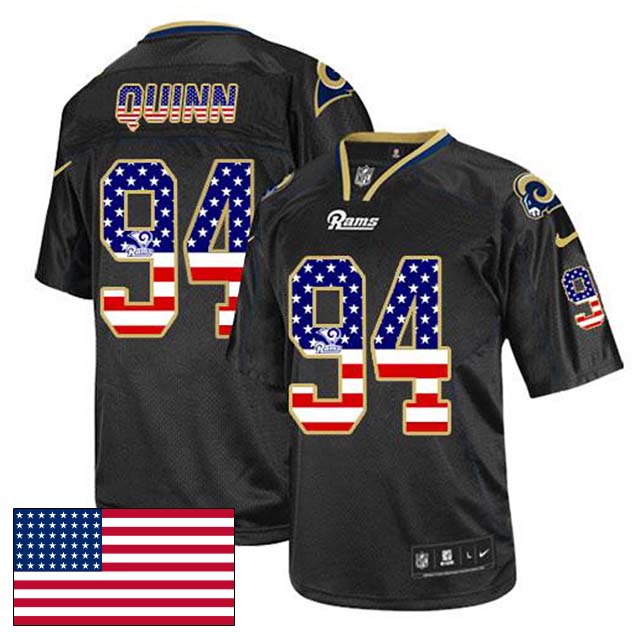 St. Louis Rams #94 Robert Quinn Black USA Flag Fashion Jersey