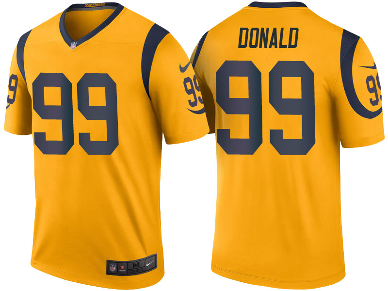 Los Angeles Rams #99 Aaron Donald Gold Color Rush Legend Jersey