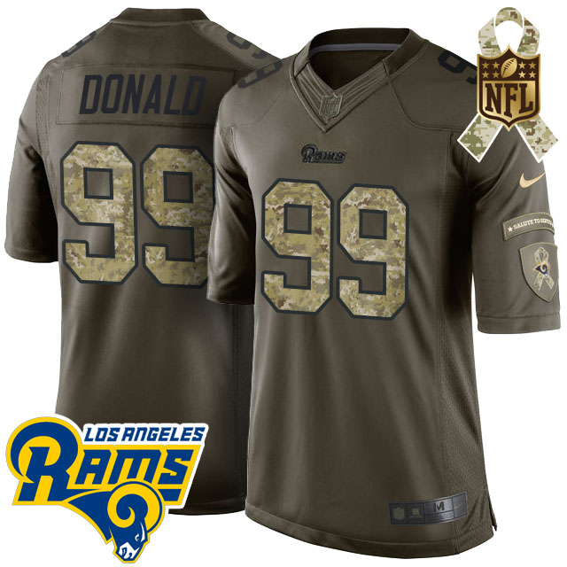 Los Angeles Rams #99 Aaron Donald Green Salute To Service Limited Jersey