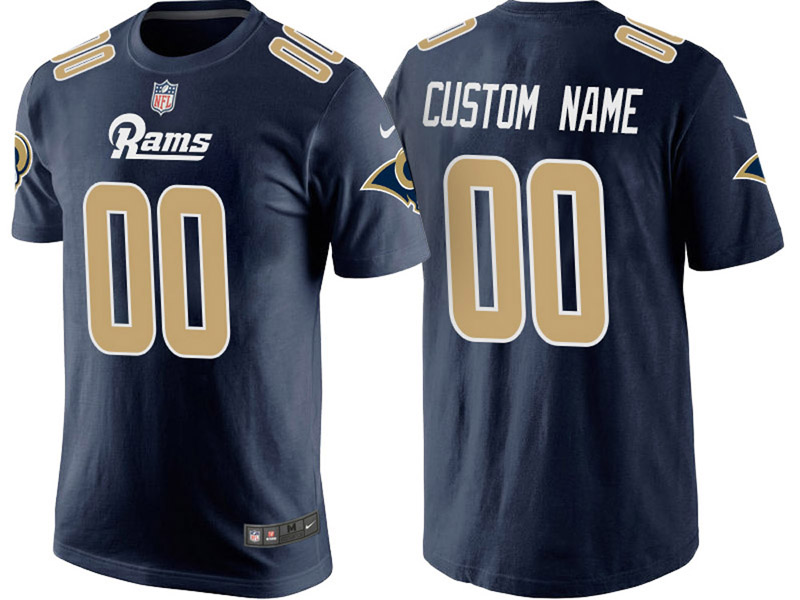 Los Angeles Rams Custom Navy Name & Number T-Shirt