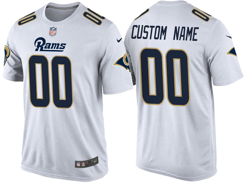 Los Angeles Rams Custom White Name & Number T-Shirt