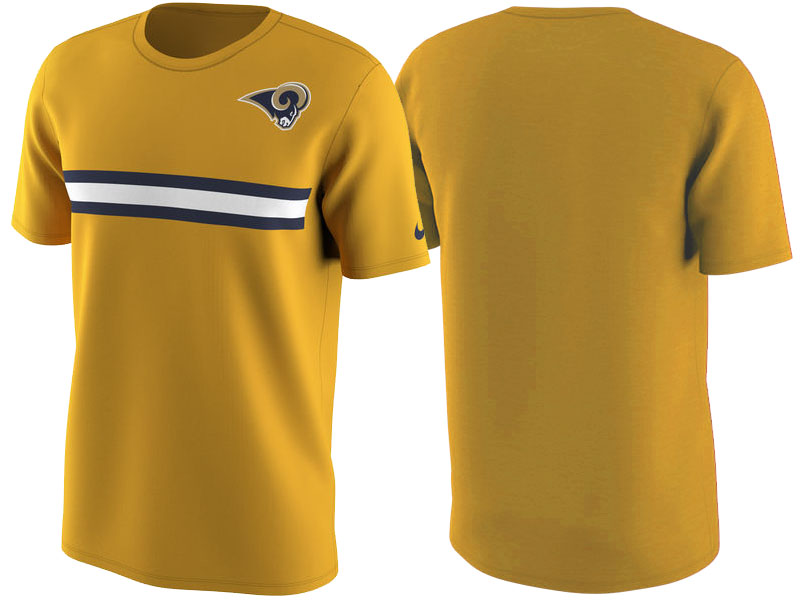 Los Angeles Rams Gold Color Rush Stripe T-Shirt