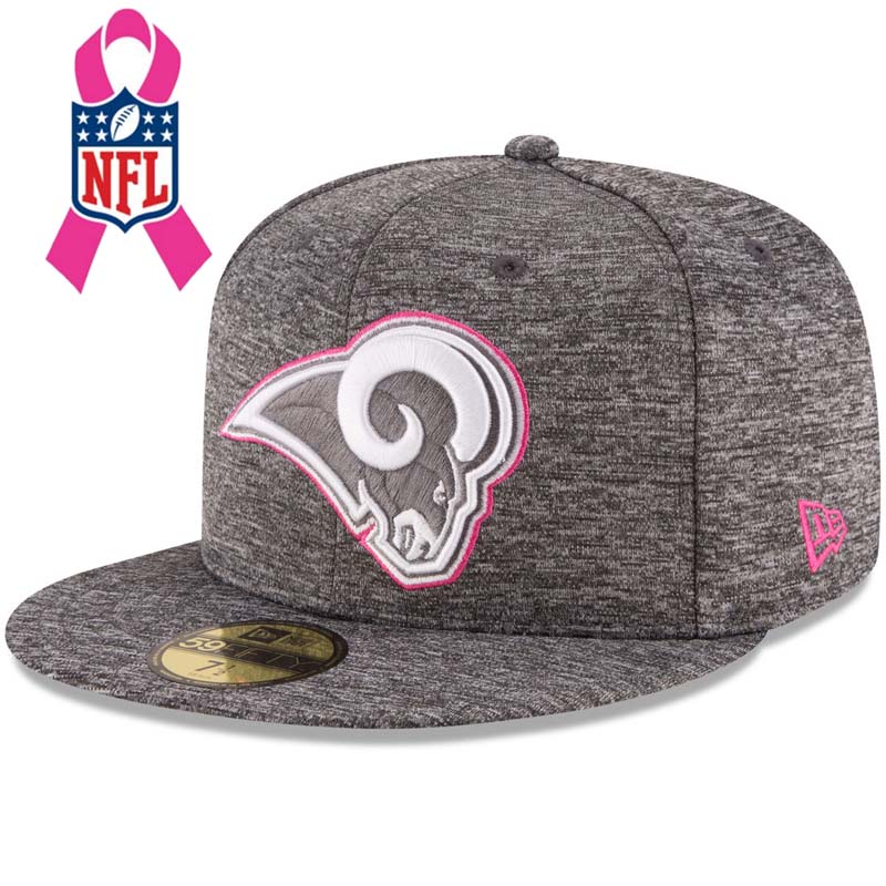 Los Angeles Rams Gray New Era Heather 2016 Breast Cancer Awareness Sideline 59FIFTY Fitted Hat