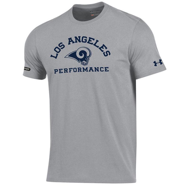 Los Angeles Rams Gray Under Armour NFL Combine Authentic Arch Logo Performance T-Shirt