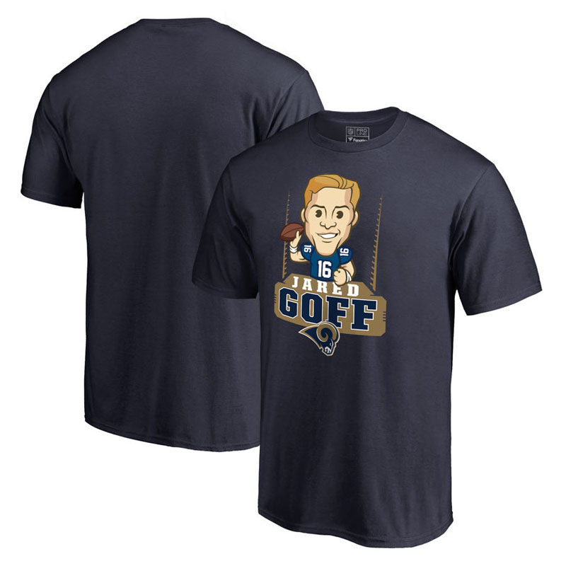 Los Angeles Rams Jared Goff Navy Pro Line Emoji Player T-Shirt