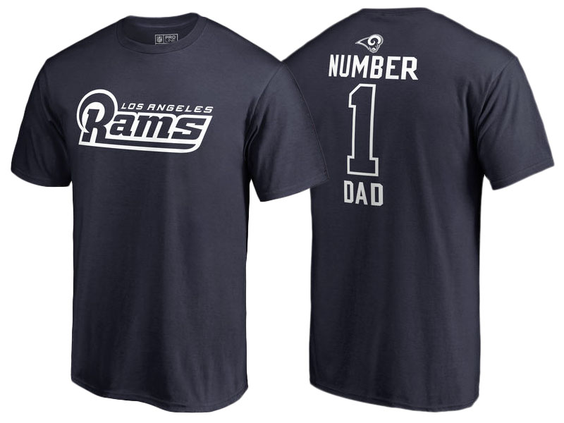 Men's Los Angeles Rams Navy Father's Day Number 1 Dad T-Shirt