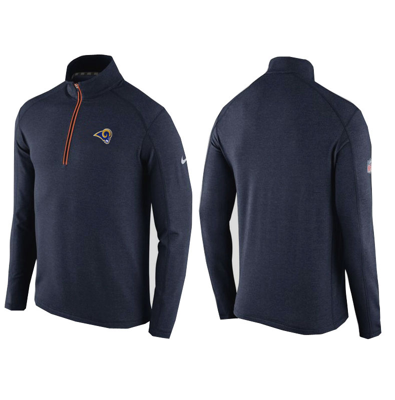 Los Angeles Rams Navy Game Day Half-Zip Knit Performance Tri-Blend Jacket