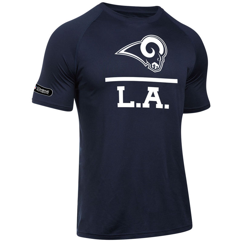 Los Angeles Rams Navy Under Armour Combine Authentic Lockup Tech T-Shirt