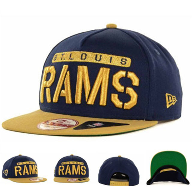 St. Louis Rams New Era Navy Blue On Field Adjustable Hat