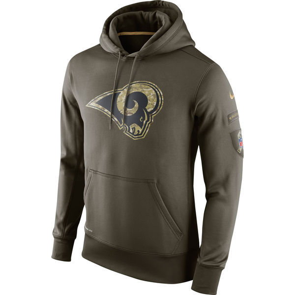 St. Louis Rams Salute To Service Olive KO Pullover Hoodie