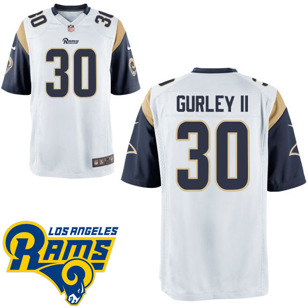 Los Angeles Rams #30 Todd Gurley II White Game Jersey