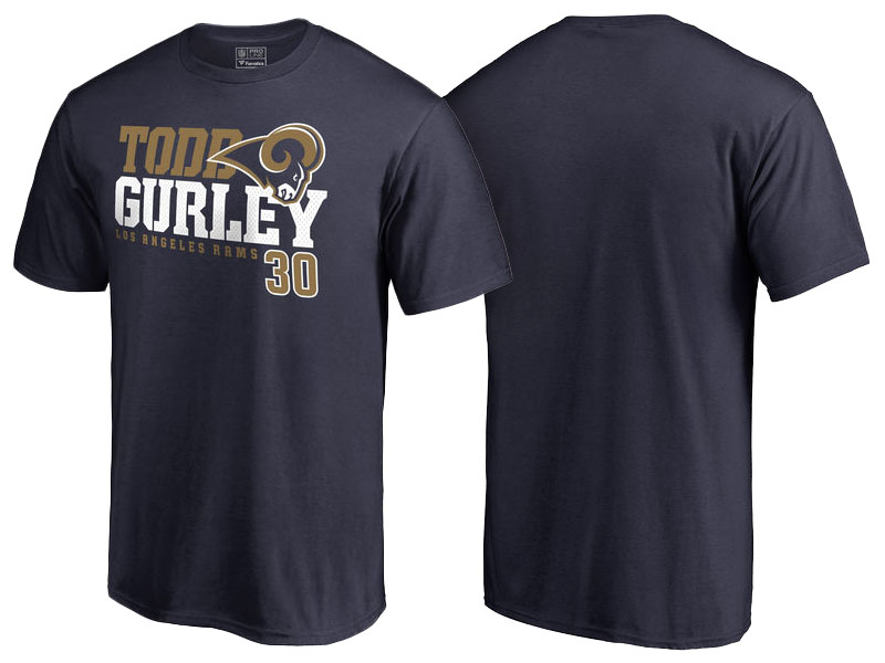 Los Angeles Rams Pro Line Navy Number & Name Todd Gurley Fans T-Shirt