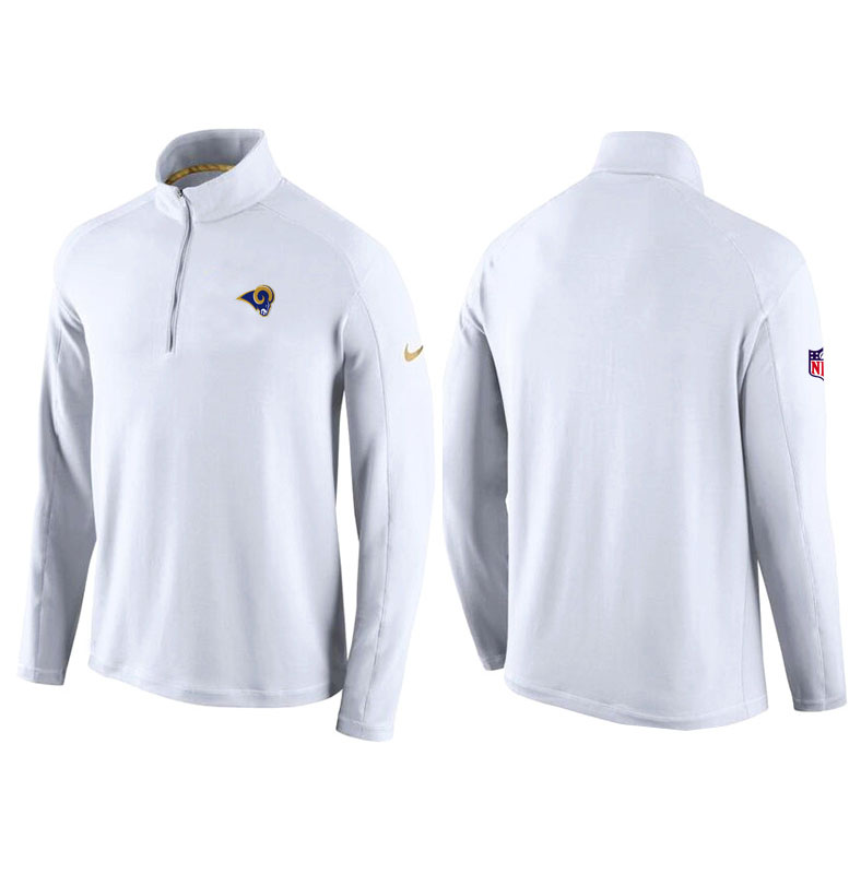 Los Angeles Rams White Game Day Half-Zip Knit Performance Tri-Blend Jacket