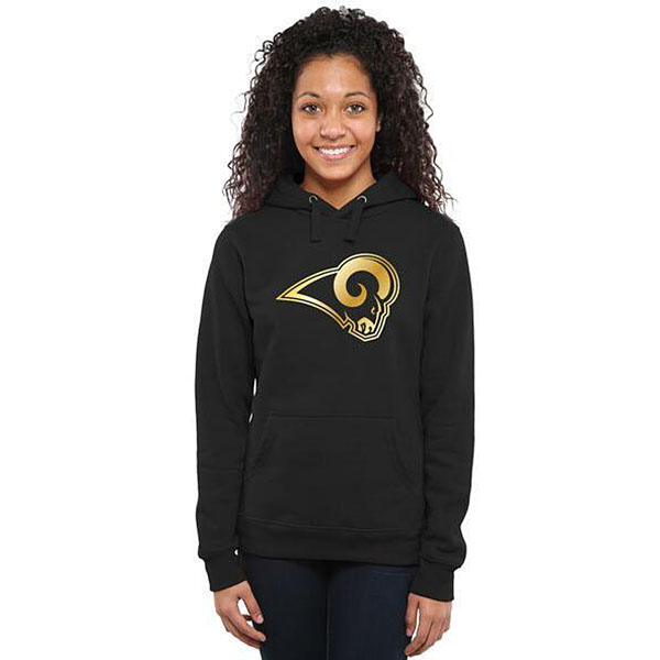 Women's St. Louis Rams Black Gold Collection Pullover Hoodie