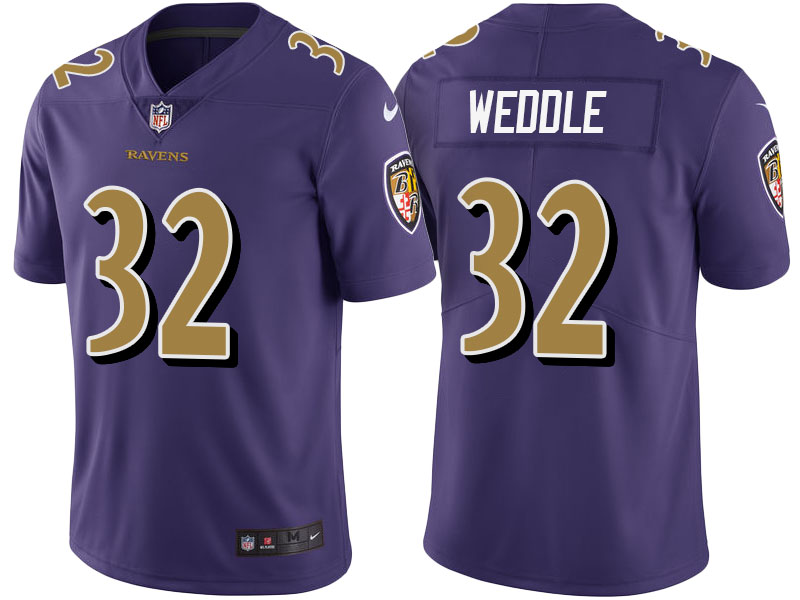 Light Up Thursday Night - Baltimore Ravens #32 Eric Weddle Purple Color Rush Limited Jersey