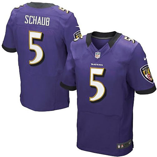 NFL Baltimore Ravens #5 Matt Schaub Elite Purple Jersey