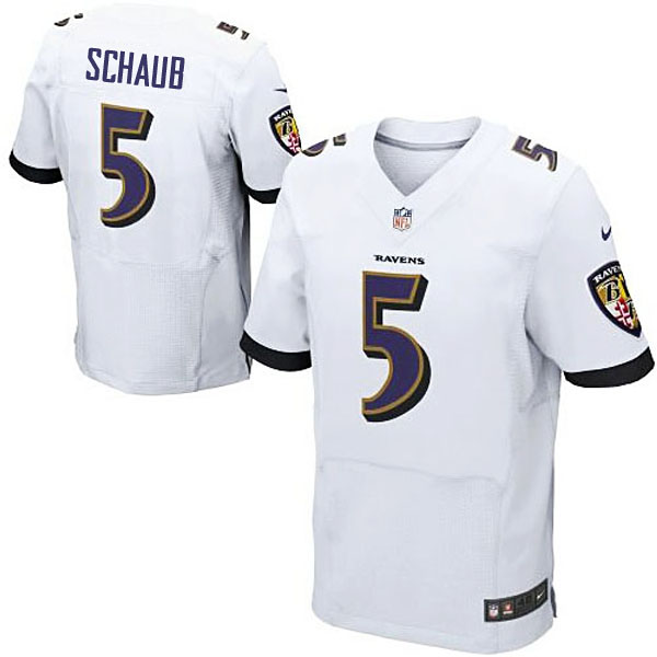 NFL Baltimore Ravens #5 Matt Schaub Elite White Jersey