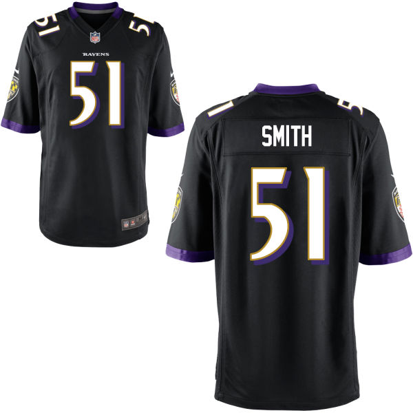 Baltimore Ravens #51 Daryl Smith Black Alternate Game Jersey