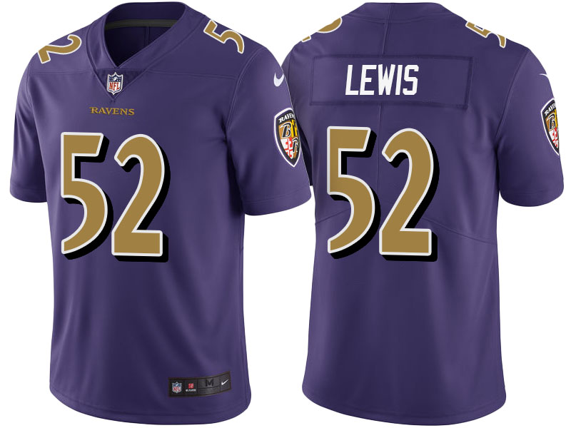 Light Up Thursday Night - Baltimore Ravens #52 Ray Lewis Purple Color Rush Limited Jersey