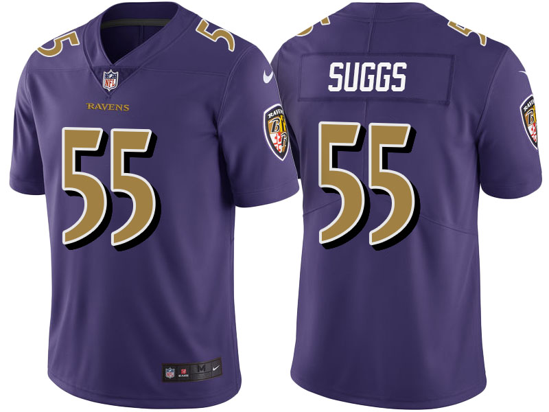 Light Up Thursday Night - Baltimore Ravens #55 Terrell Suggs Purple Color Rush Limited Jersey