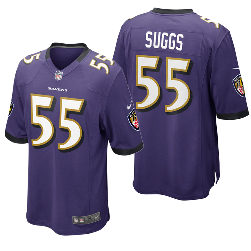 Baltimore Ravens #55 Terrell Suggs Purple Game Jersey