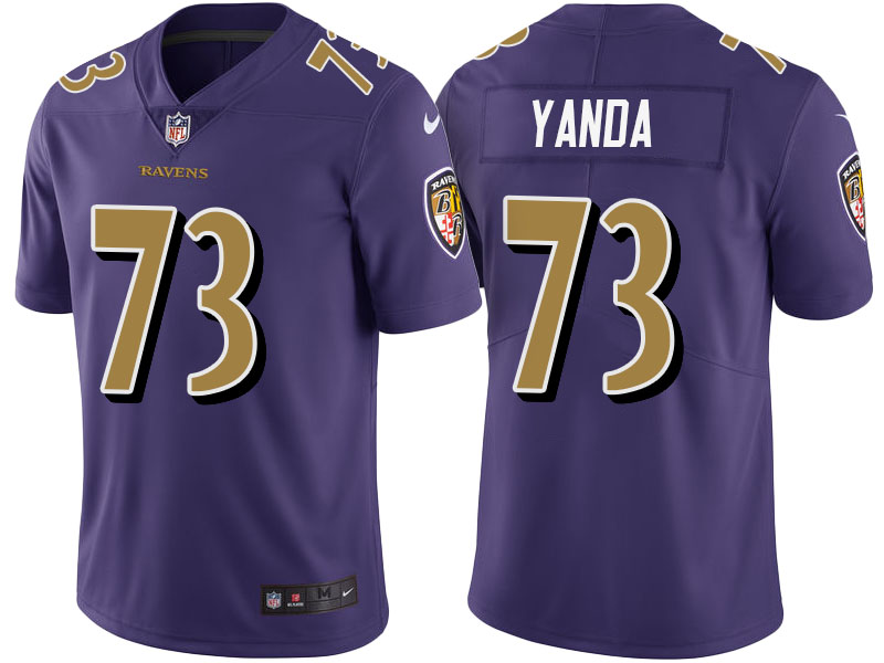 Light Up Thursday Night - Baltimore Ravens #73 Marshal Yanda Purple Color Rush Limited Jersey