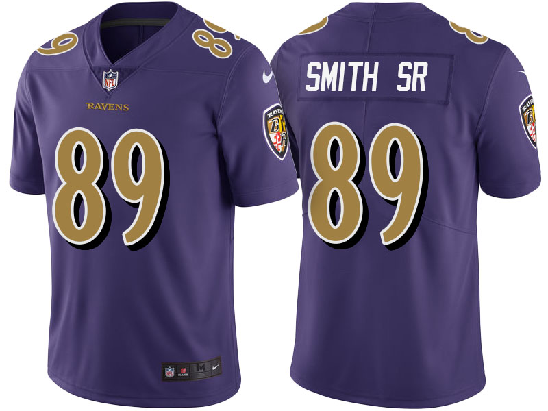 Light Up Thursday Night - Baltimore Ravens #89 Steve Smith Sr Purple Color Rush Limited Jersey