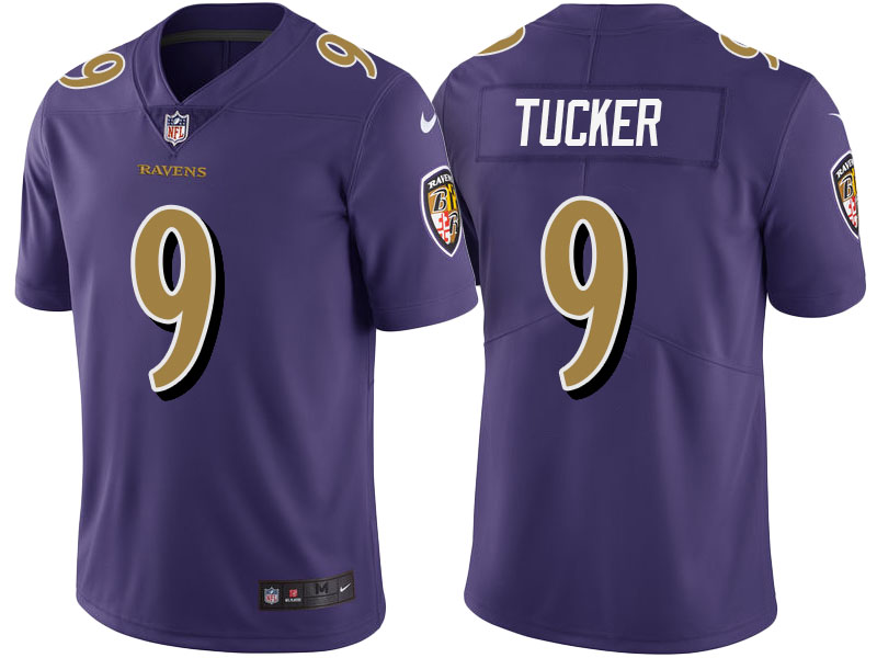 Light Up Thursday Night - Baltimore Ravens #9 Justin Tucker Purple Color Rush Limited Jersey