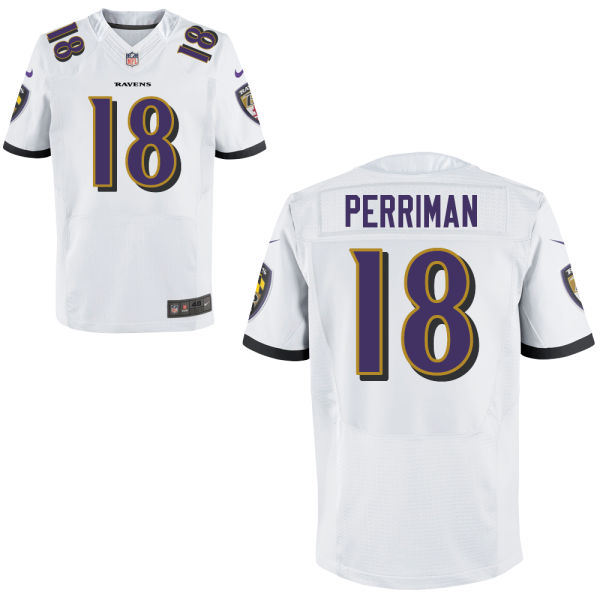 NFL Baltimore Ravens #18 Breshad Perriman Elite White Jersey