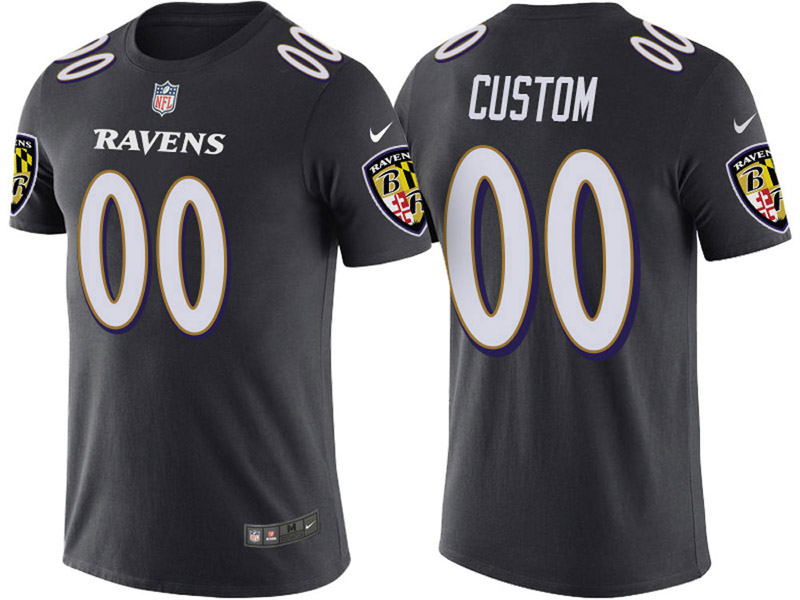 Baltimore Ravens Custom Black Name & Number T-Shirt