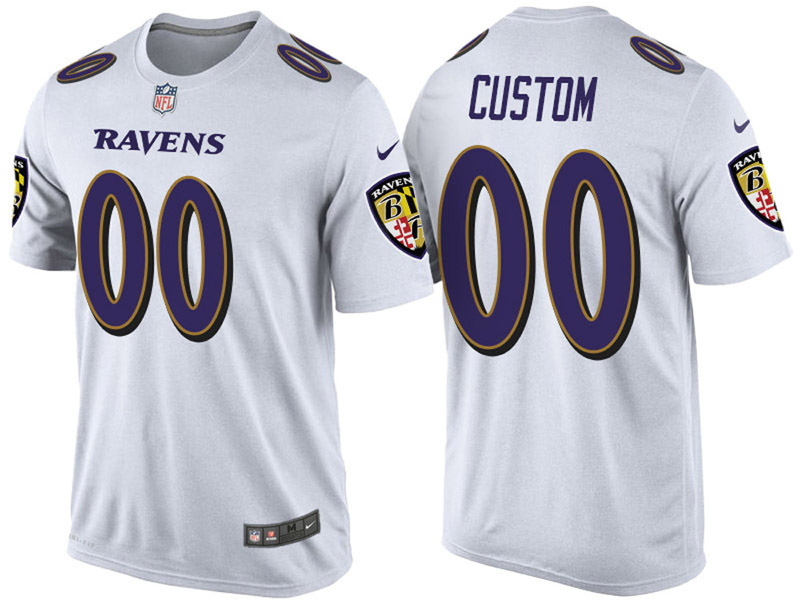 Baltimore Ravens Custom White Name & Number T-Shirt