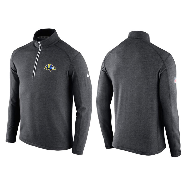 Baltimore Ravens Gray Game Day Half-Zip Knit Performance Tri-Blend Jacket