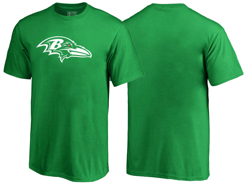 Baltimore Ravens Kelly Green White Logo St. Patrick's Day T-Shirt