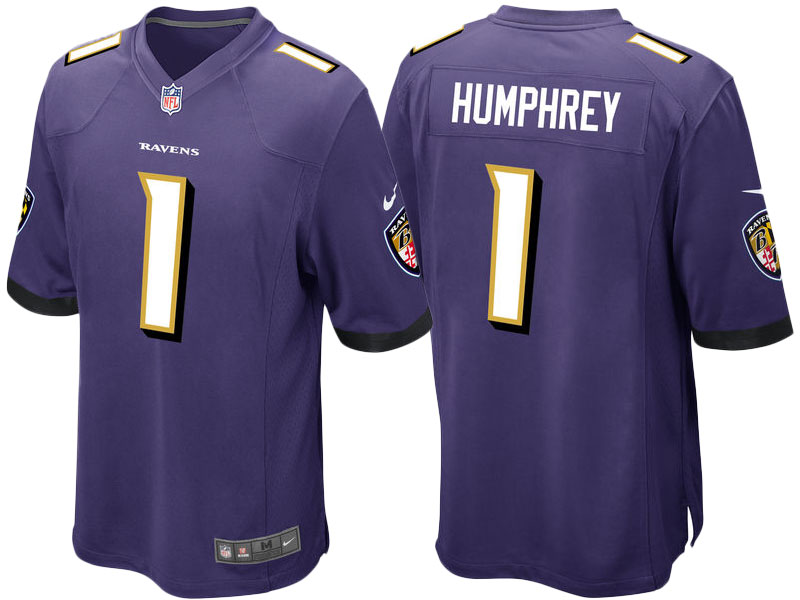 Baltimore Ravens Marlon Humphrey Purple 2017 Draft Pick Game Jersey