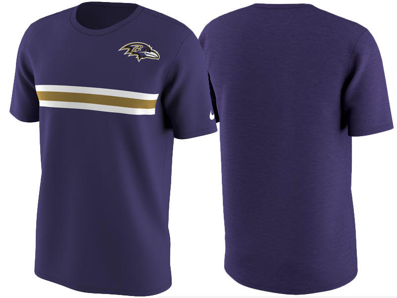 Baltimore Ravens Purple Color Rush Stripe T-Shirt