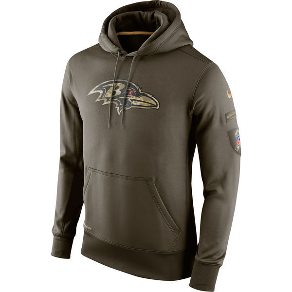 Baltimore Ravens Salute To Service Olive KO Pullover Hoodie