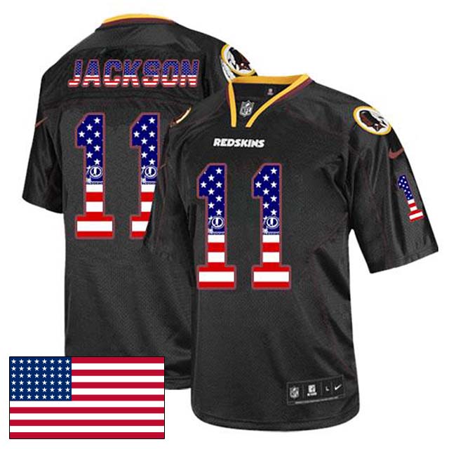 Washington Redskins #11 DeSean Jackson Black USA Flag Fashion Jersey