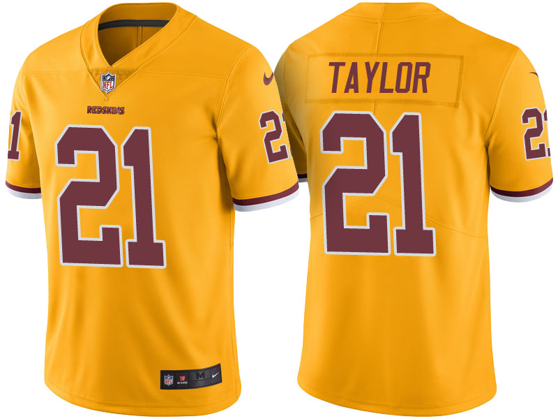 Light Up Thursday Night - Washington Redskins #21 Sean Taylor Gold Color Rush Limited Jersey