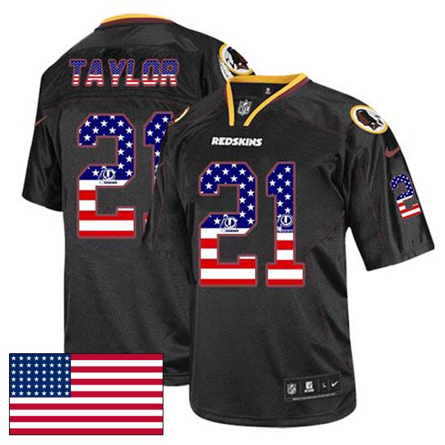 Washington Redskins #21 Sean Taylor Black USA Flag Fashion Jersey